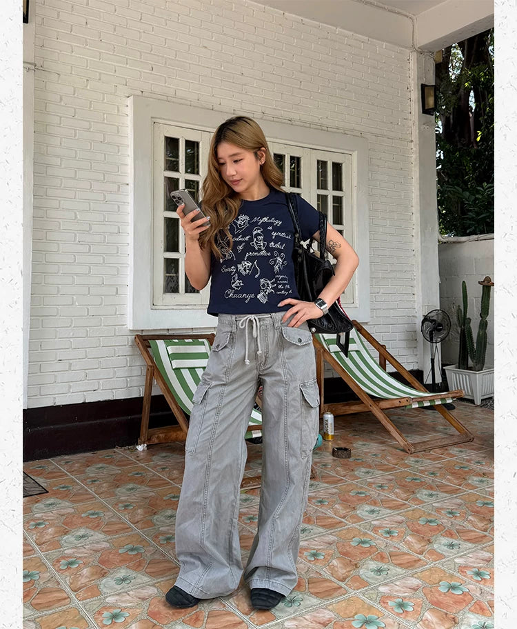 CCYE Embroidered Shoulder Short Versatile Tee