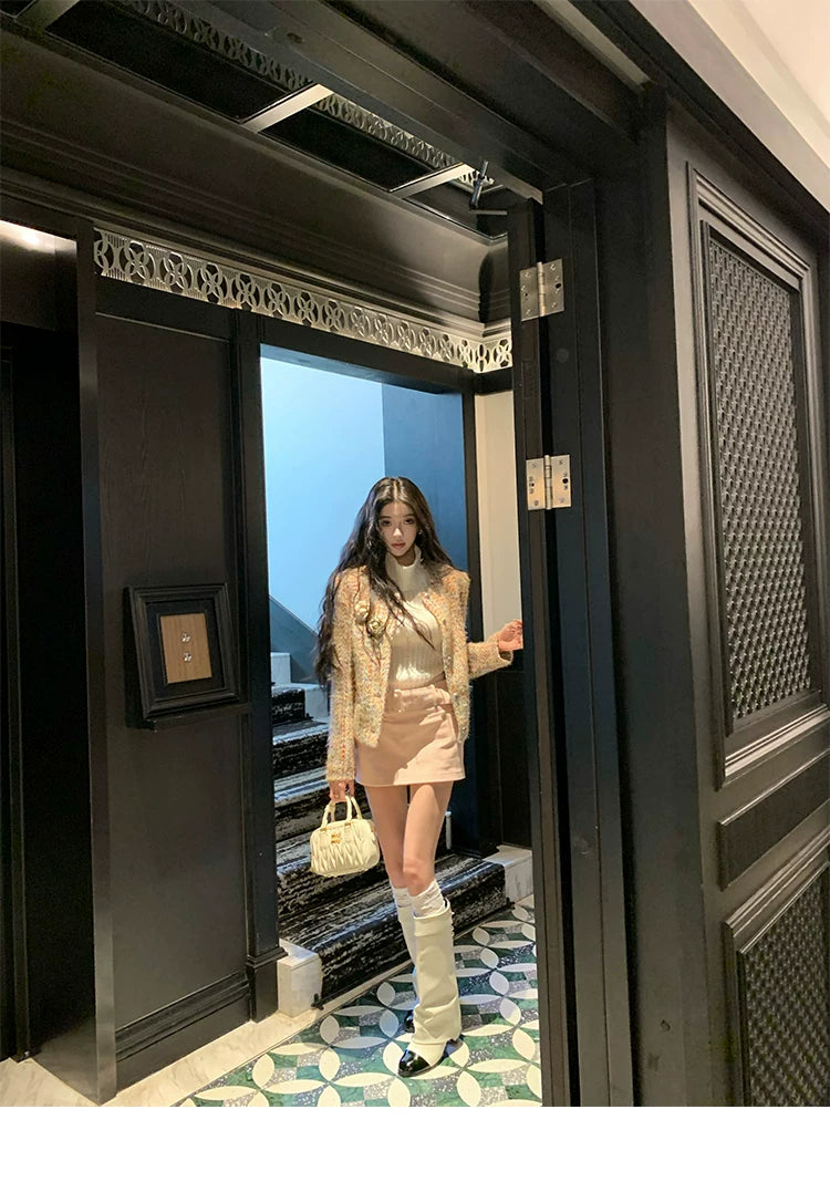 Barb Chill Padded Thousand Gold Wind Skirt Fashion Suit