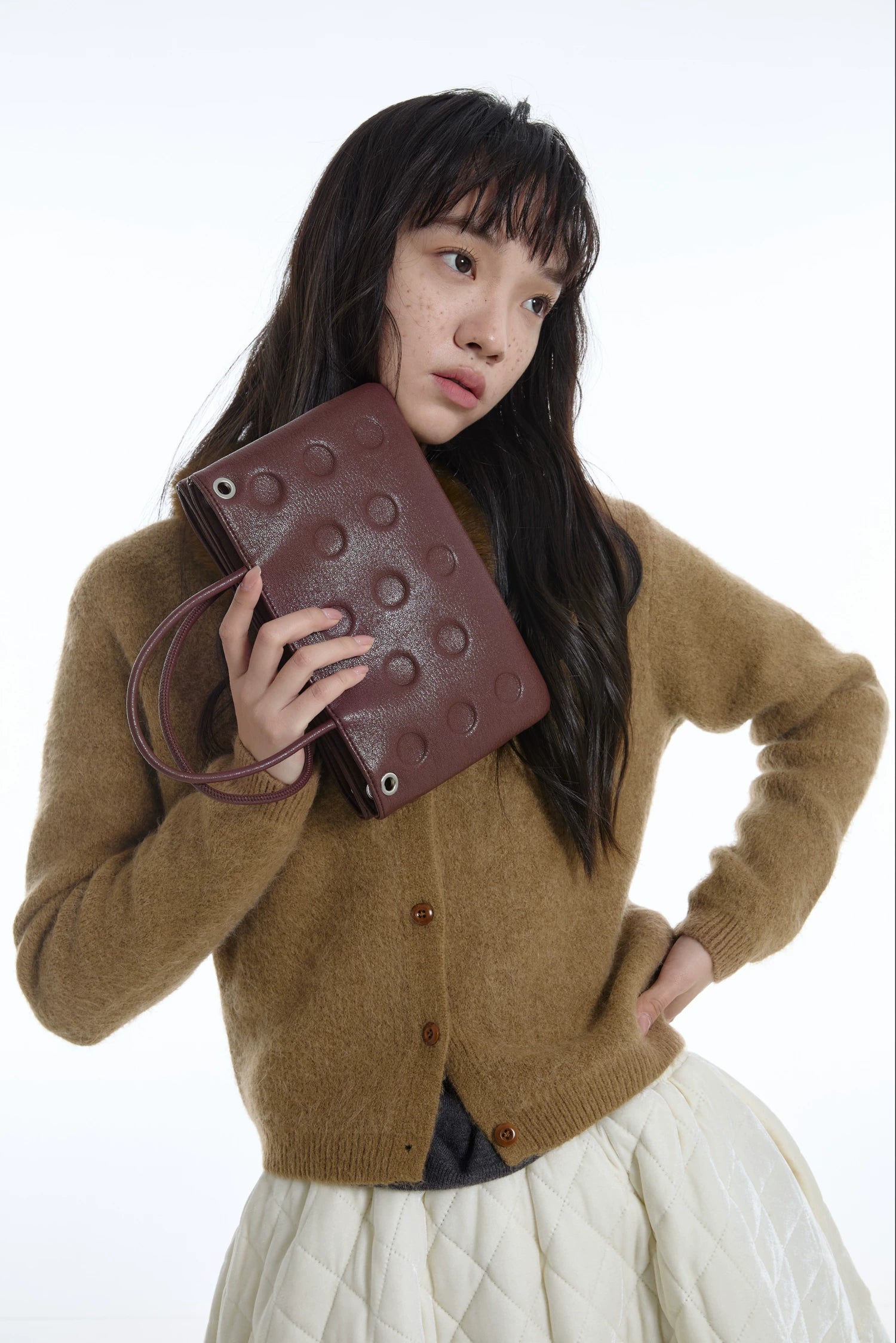 DirtySix Polka Dot Cowhide Casual Tote Bag