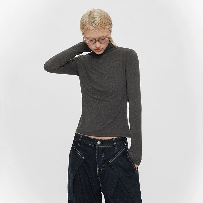 AIRHOOD Semi-turtleneck Versatile Long Sleeves