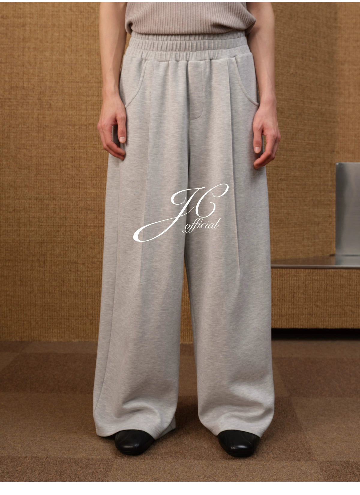 JCAESAR Soft Waxy Soft Straight Loose Sweatpants