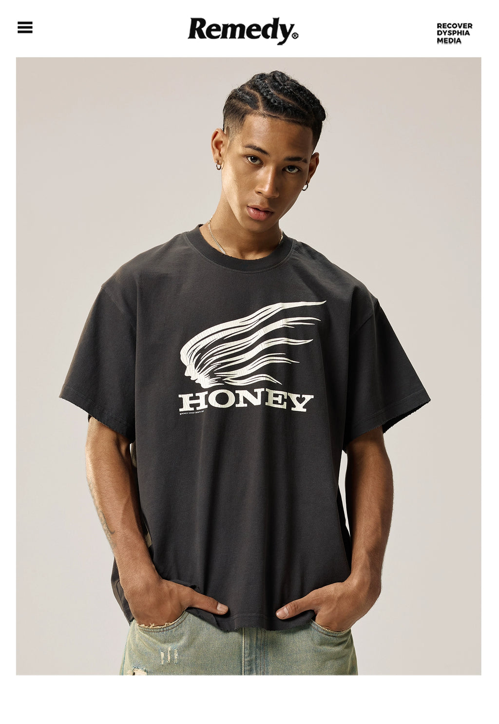 Remedy Spoof LOGO Street Tide Tee