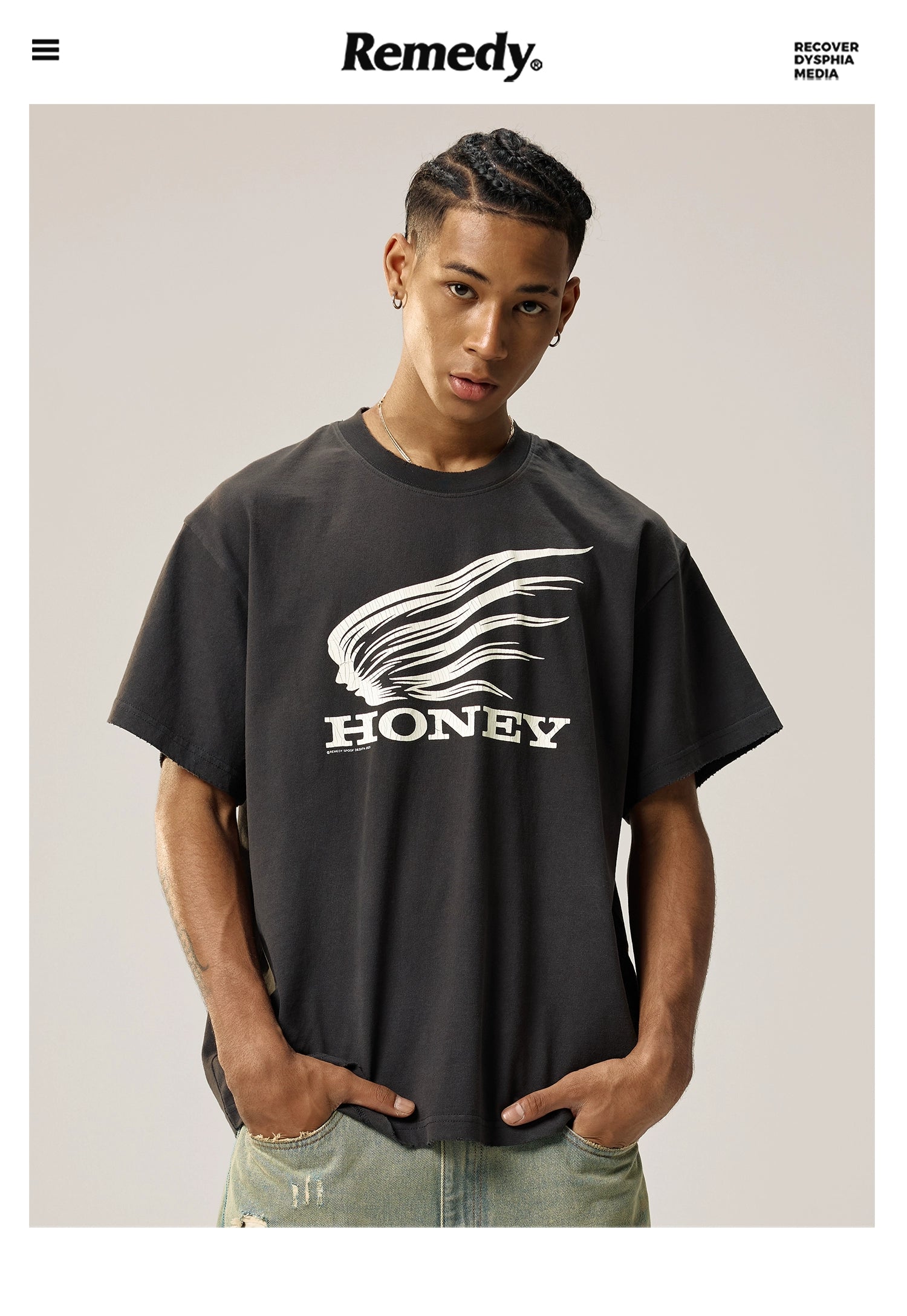 Remedy Spoof LOGO Street Tide Tee