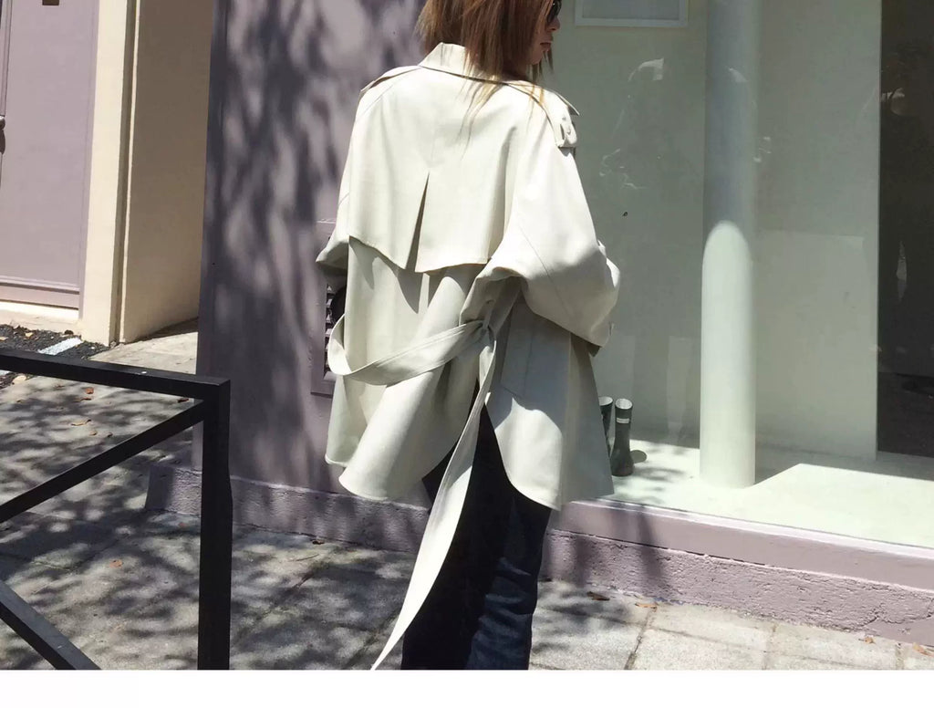 Audwyn Retro Old Money Wind Waist and Thin Lapel Trench Coat