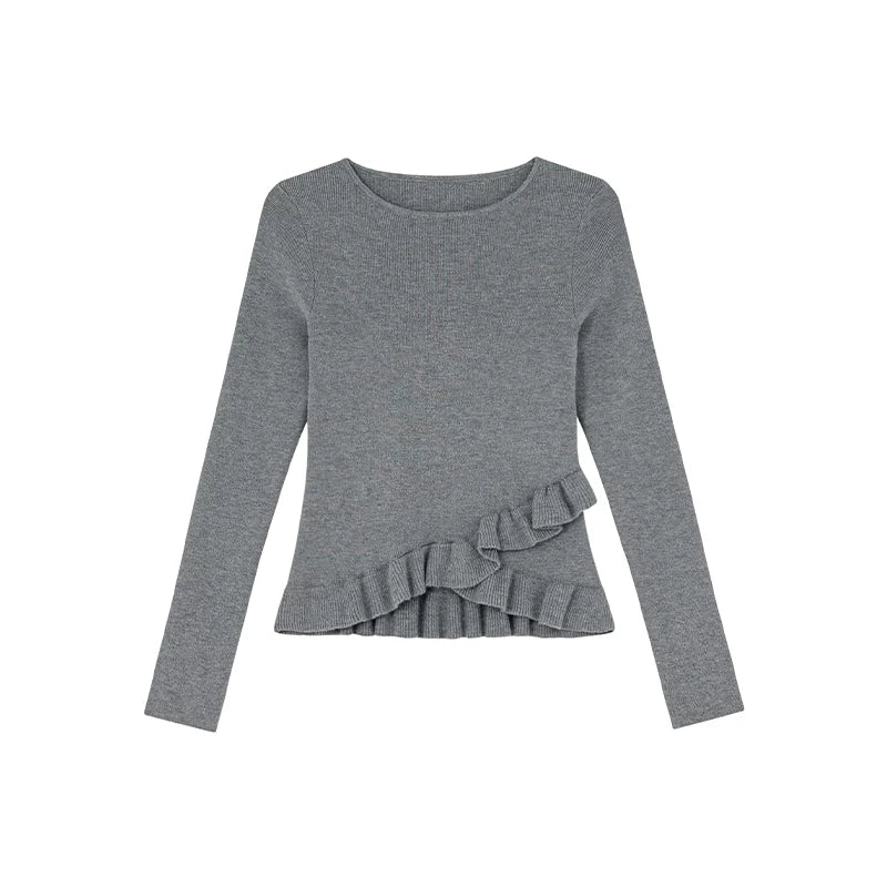Kano Irregular Fungus Edge Knitted Bottoming Shirt