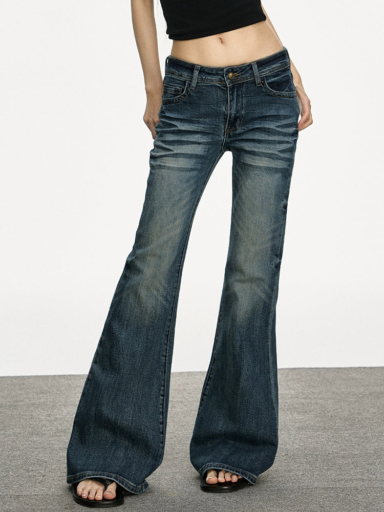 Anna Aneae Low-rise Retro Old Micro-flared Jeans