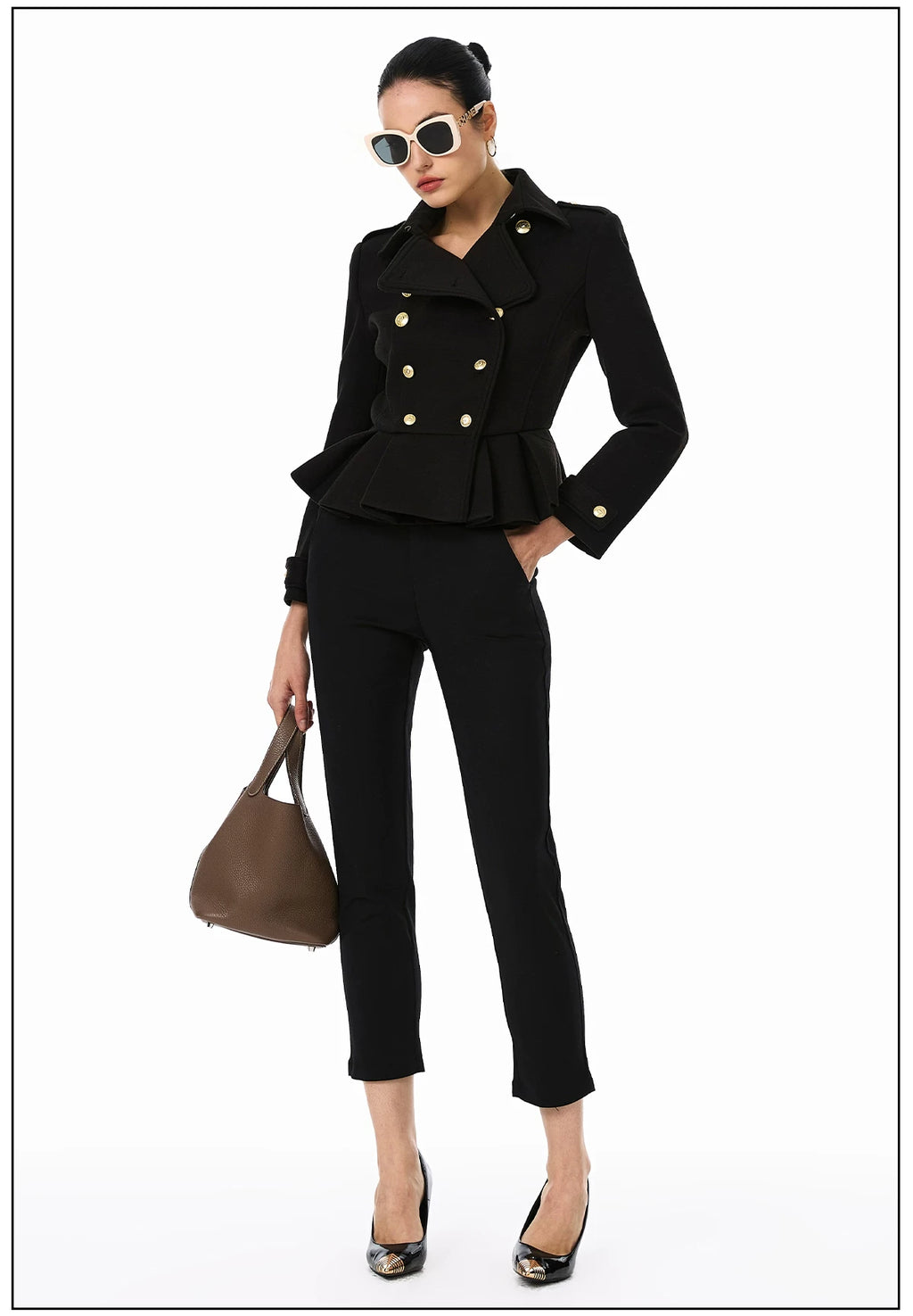 FINDYAWINGS Double-breasted Woolen Blazer