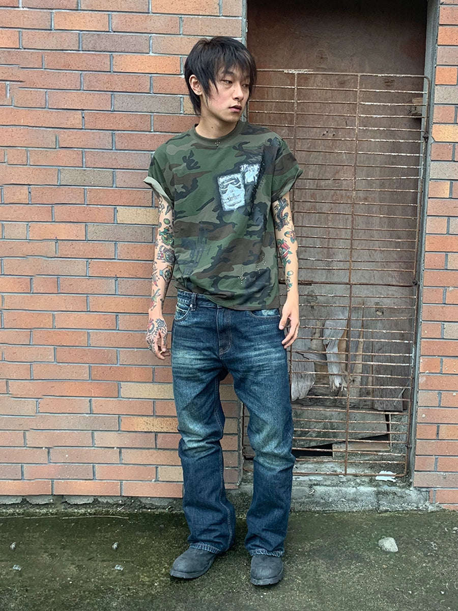 DND4DES Cross Hot Diamond Marlboro Machine Gun Print Camouflage Tee