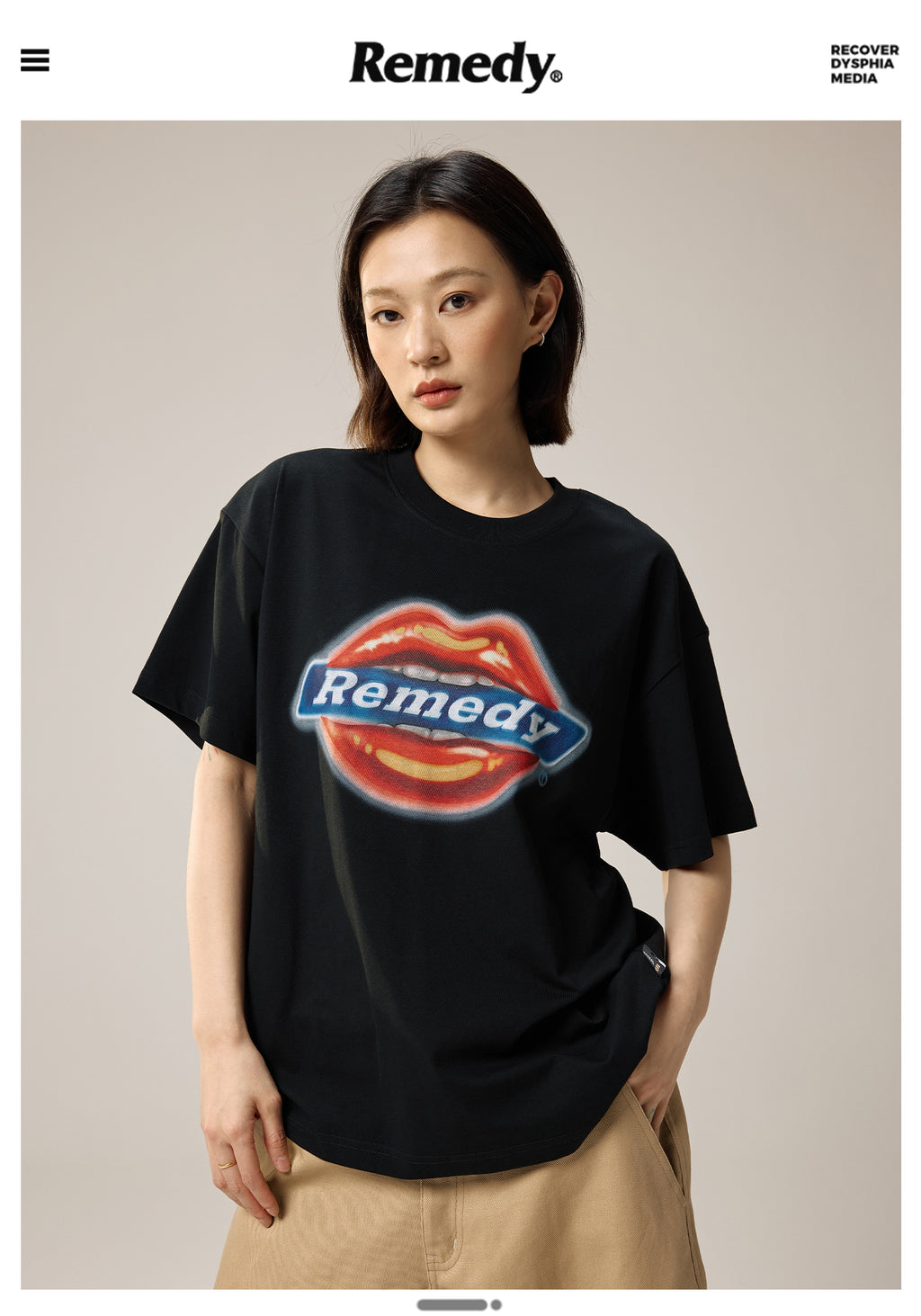 Remedy D-kiss Inkjet Lips Guochao Tee