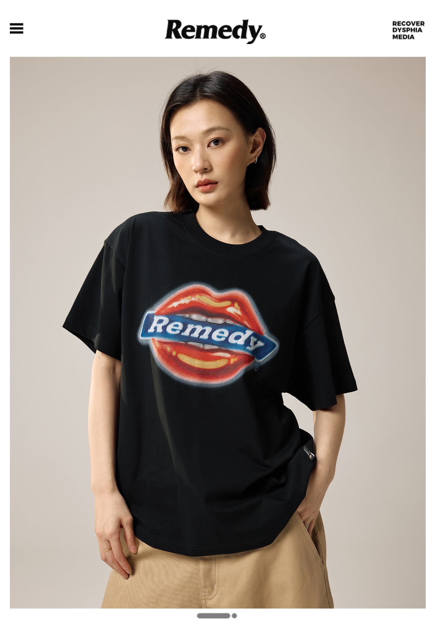 Remedy D-kiss Inkjet Lips Guochao Tee