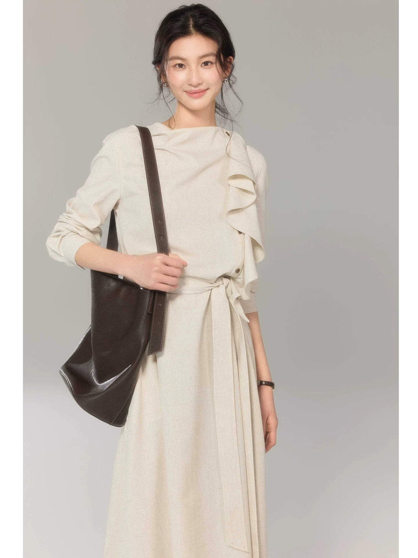 TYANG Ruffle Side Strap Dress