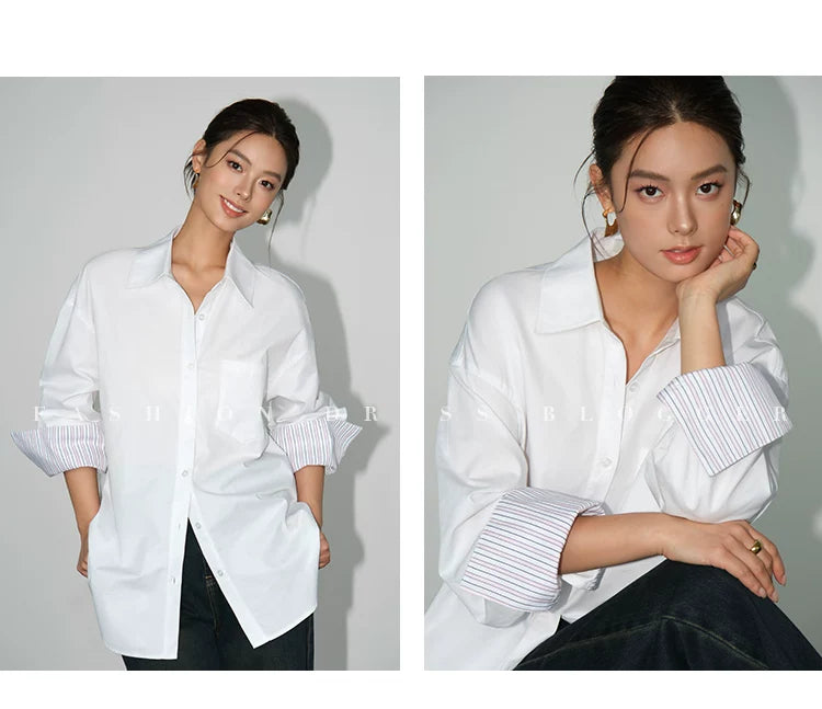 NEVA HU Casual Loose Long-sleeved Shirt