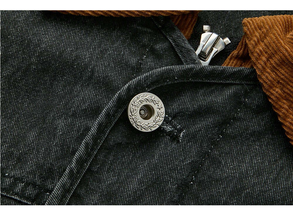 EME Retro Corduroy Lapel Short Wide Thin Jacket