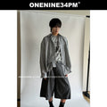ONENINE34PM Fine Plaid Loose Lazy Long-sleeved Shirt