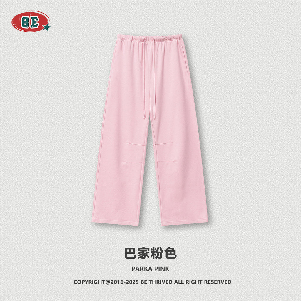 BE Solid Color Sports and Leisure Straight Trousers