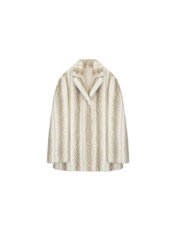 KELIFAN Hong Kong Style Retro Fur Jacket