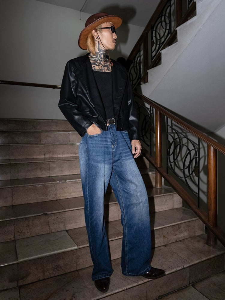 PUBLICRADIO Washed Wide-leg Jeans