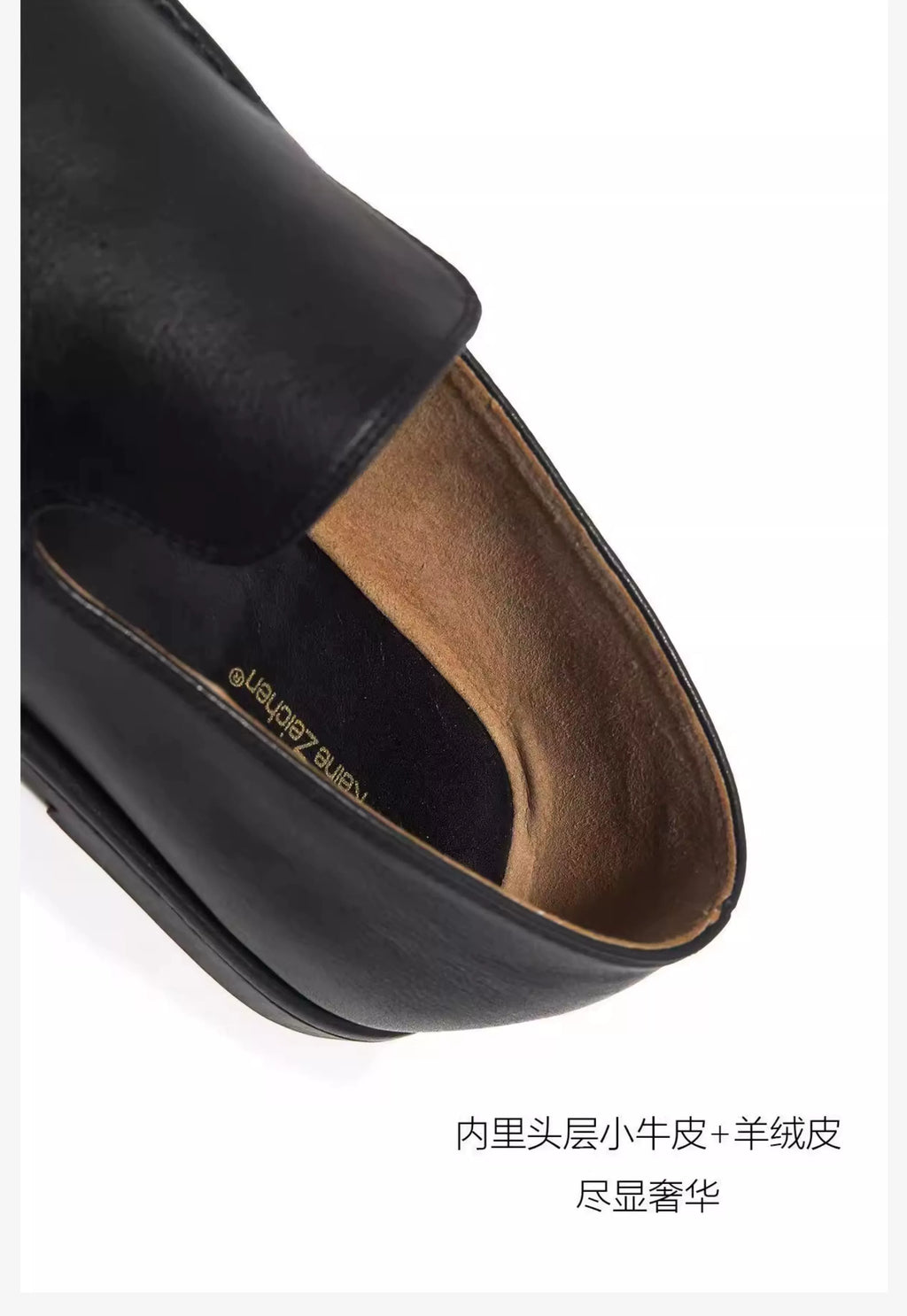 NO LOGO One-pedal Calfskin Cashmere Minimalist Loafers