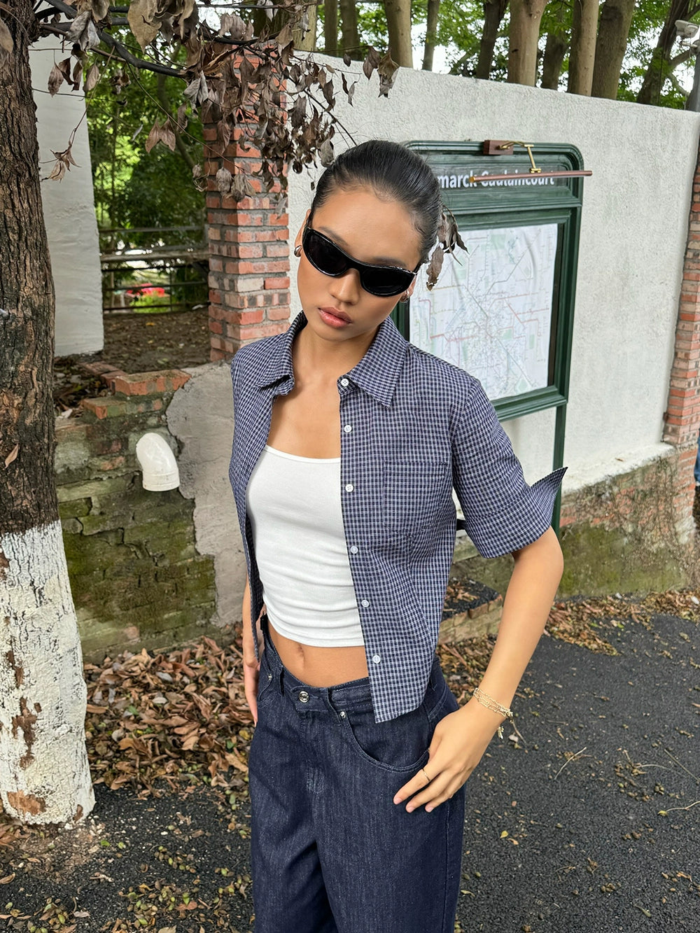 Audwyn Vintage Casual Lapel Plaid Shirt