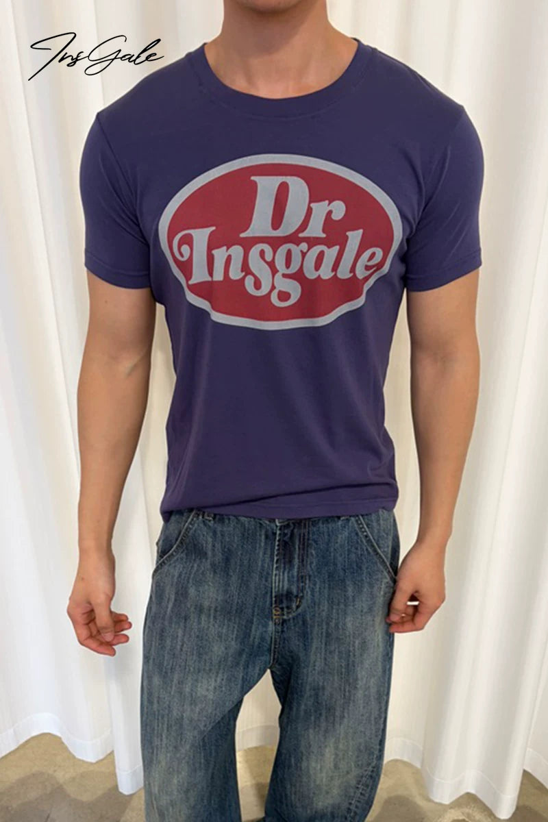 InsGale Retro Tagline Badge Printed Tee