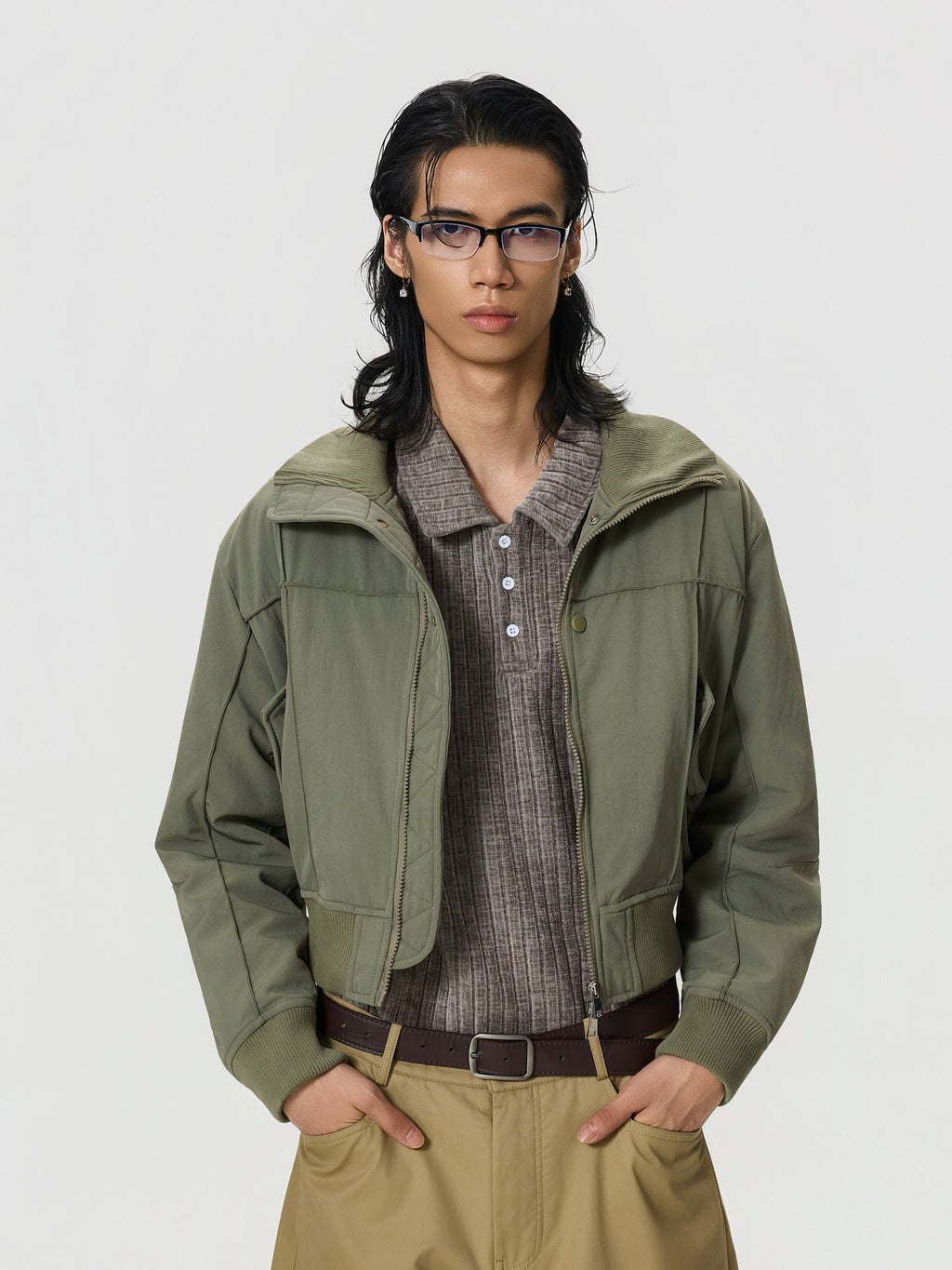 BTSG Vintage Stereo\ Short Wide Stand-Up Jacket