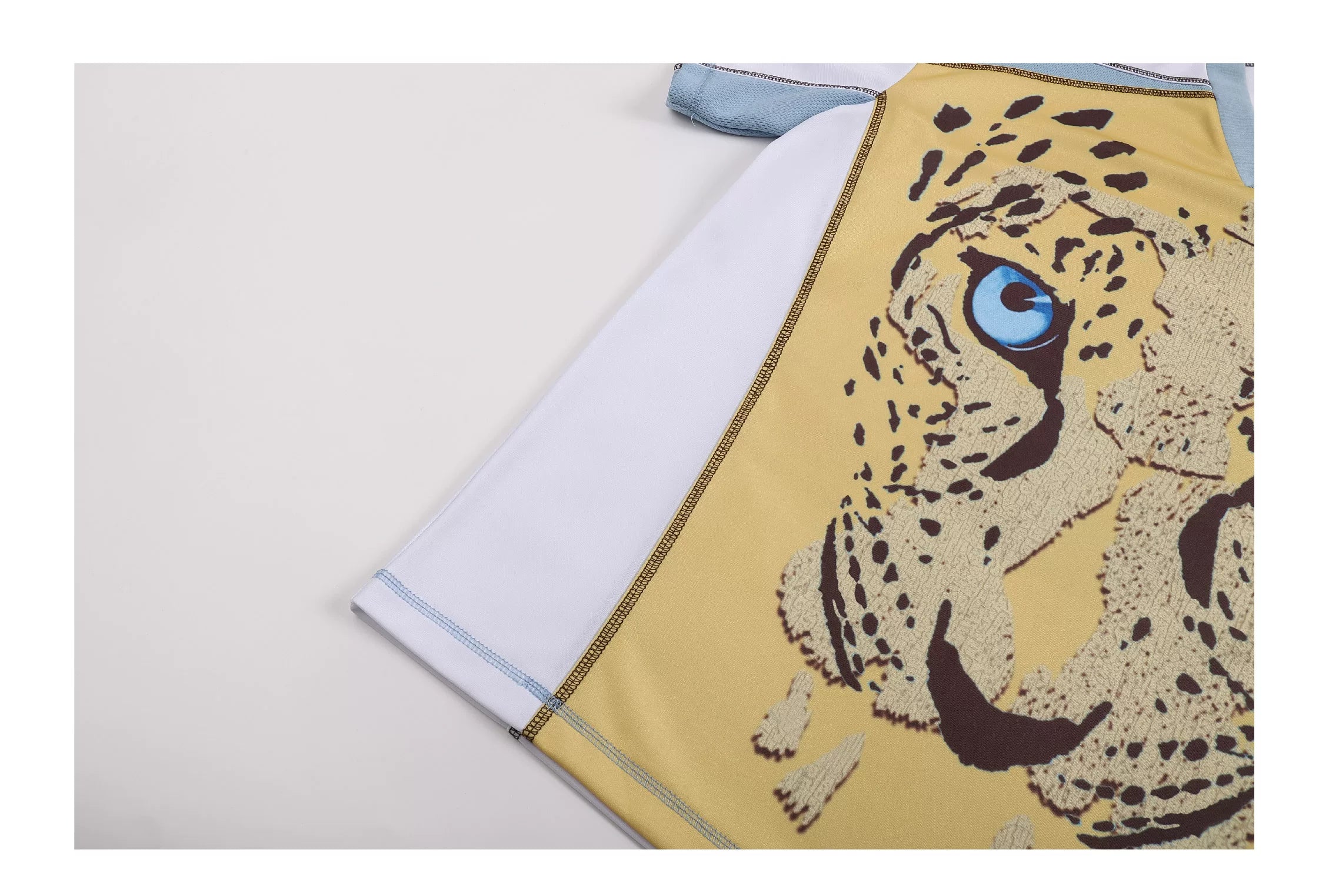 EK Leopard Print V Neck Casual Sports Tee