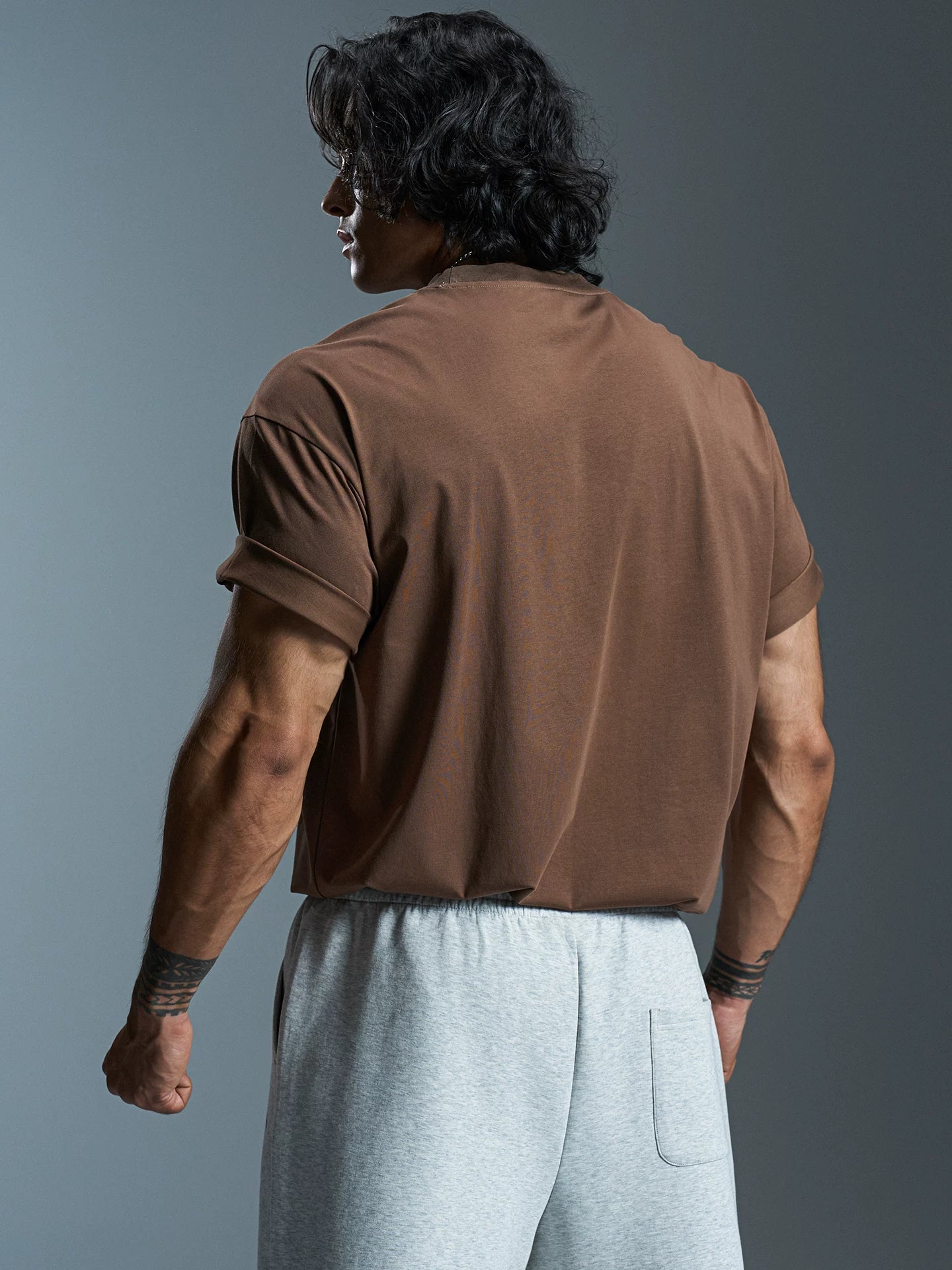 MuscleDog Large Pattern Crew Neck Loose Casual Tee