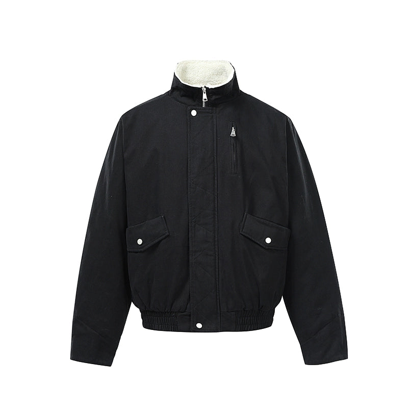 NOEARS Loose Stand-up Collar Fleece Thermal Jacket