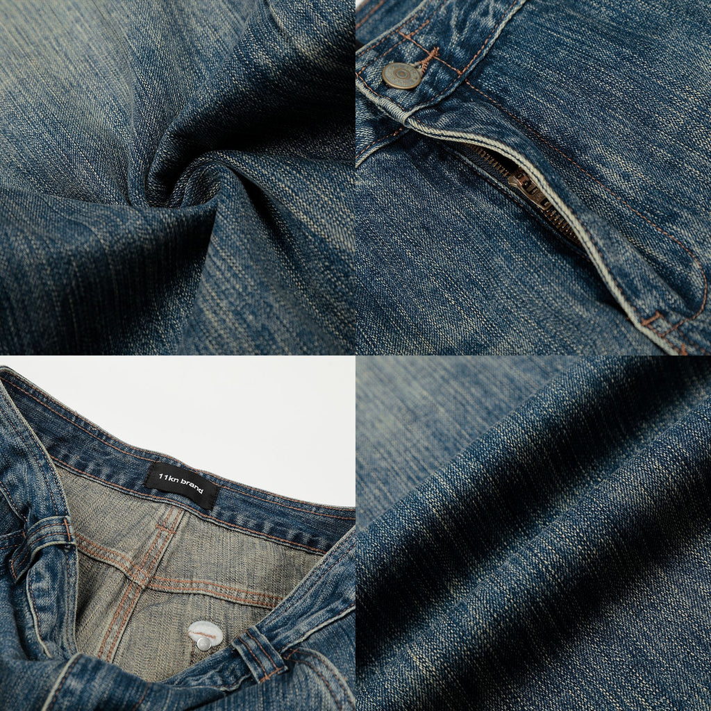 11KN Retro Straight Loose Versatile Skinny Jeans