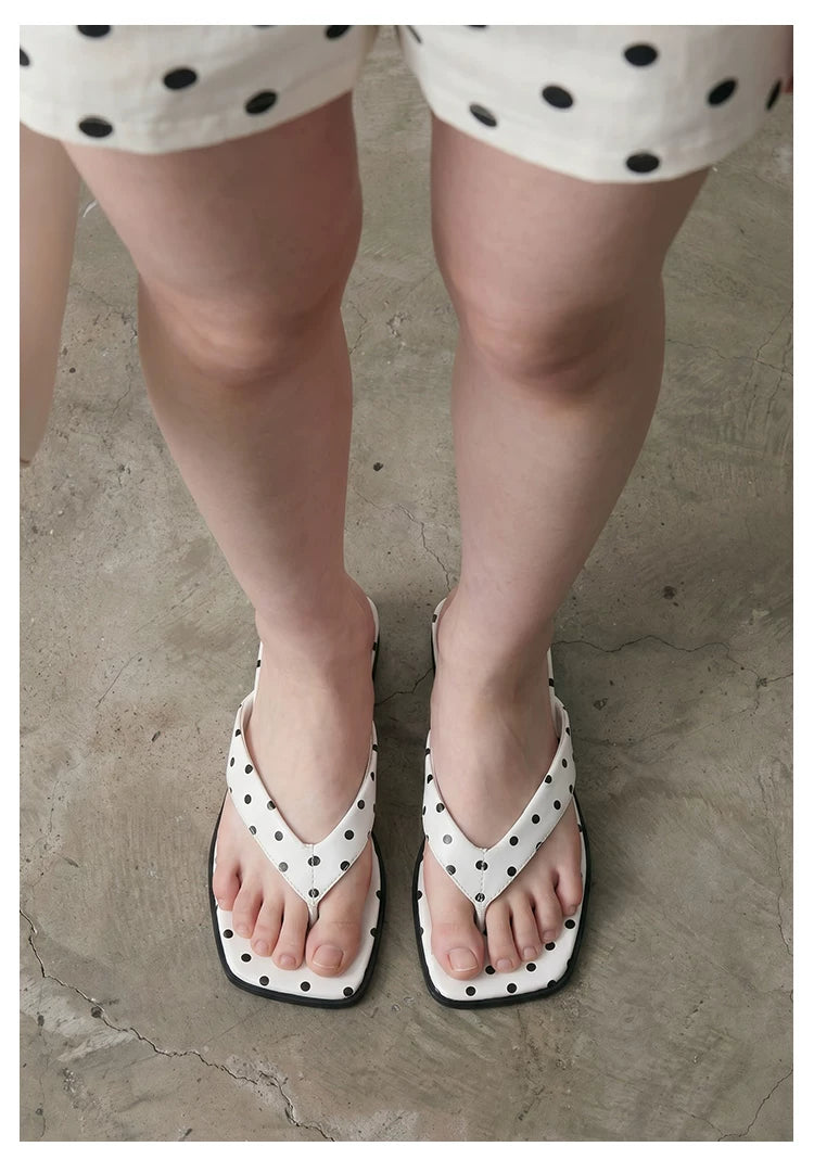 Donkey Polka Dot Wedge Heel Wear Platform Slippers