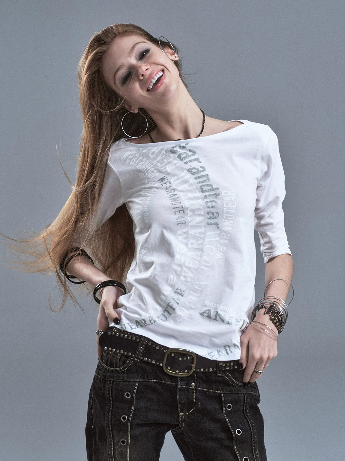 WearAndtear Light and Slightly Transparent One-word Collar Casual Tee