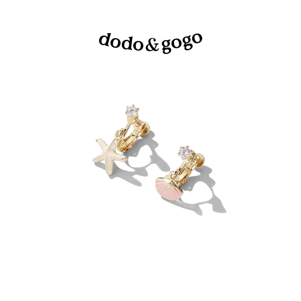 DODOGOGO Shell Starfish Earclip Earrings