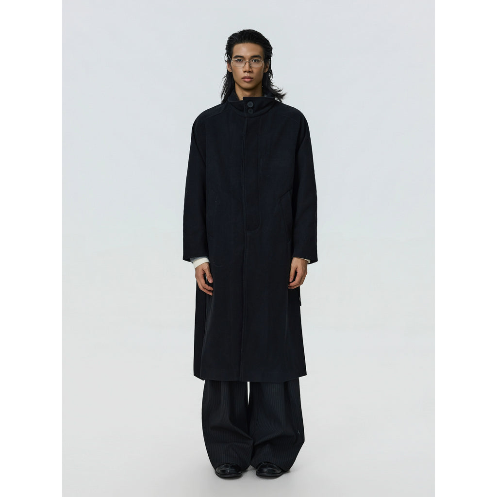 BTSG Minimalist Double-sided Woolen Stand-up Coat