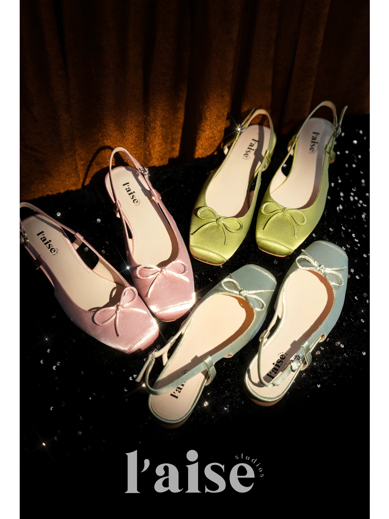 L'aise Satin Bow Shoes