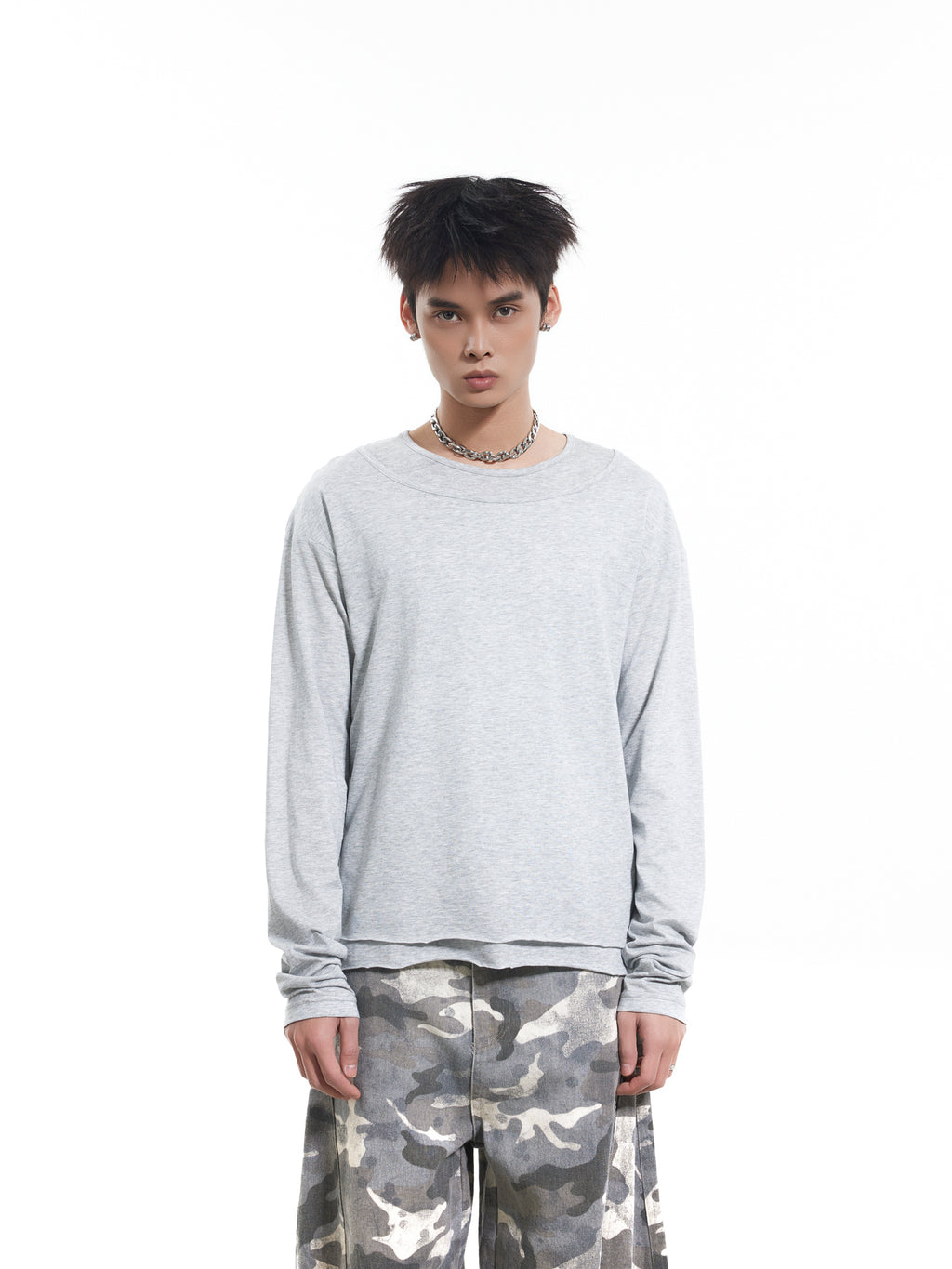 BTSG thin fake two long-sleeved Tee