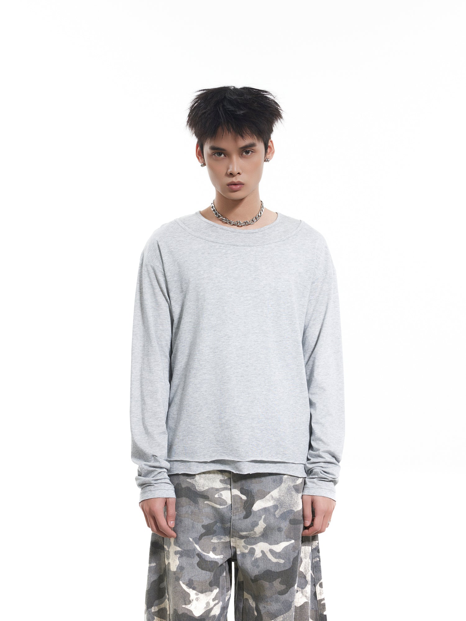 BTSG thin fake two long-sleeved Tee