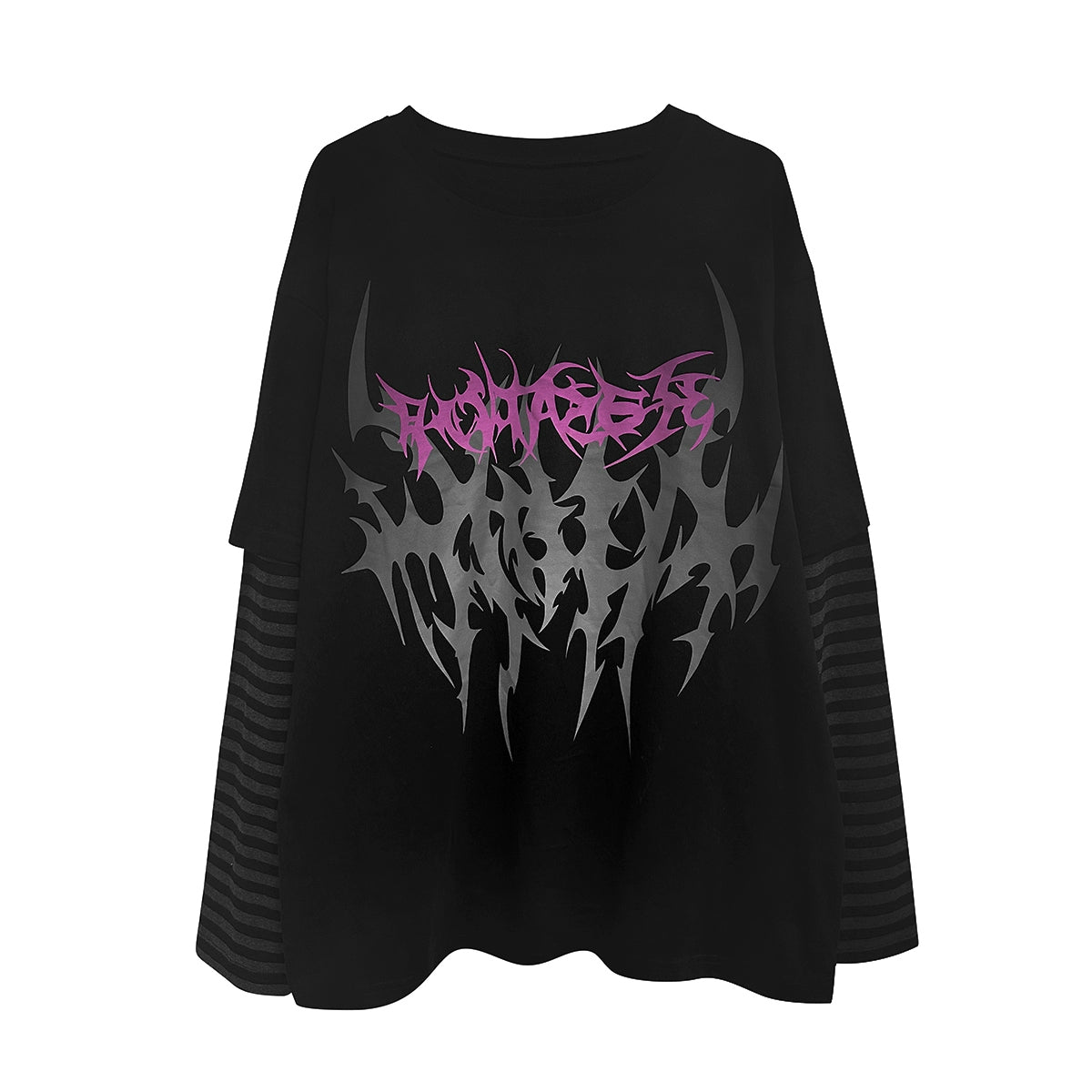 Wetbody Rock Diablo Print Fake Two Piece Long Sleeve