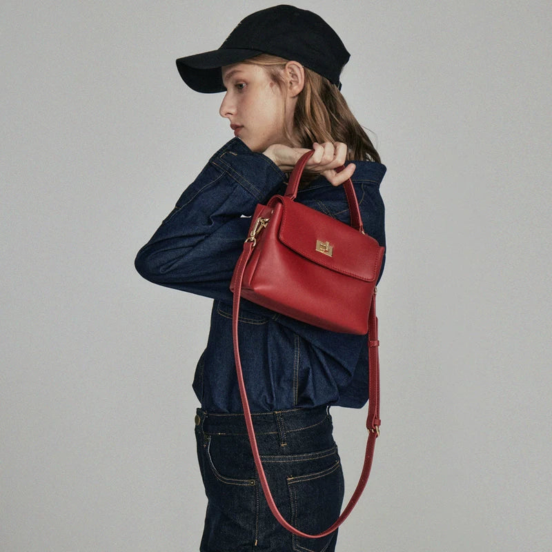 Avalea Soft Cowhide Portable Shoulder Messenger Bag