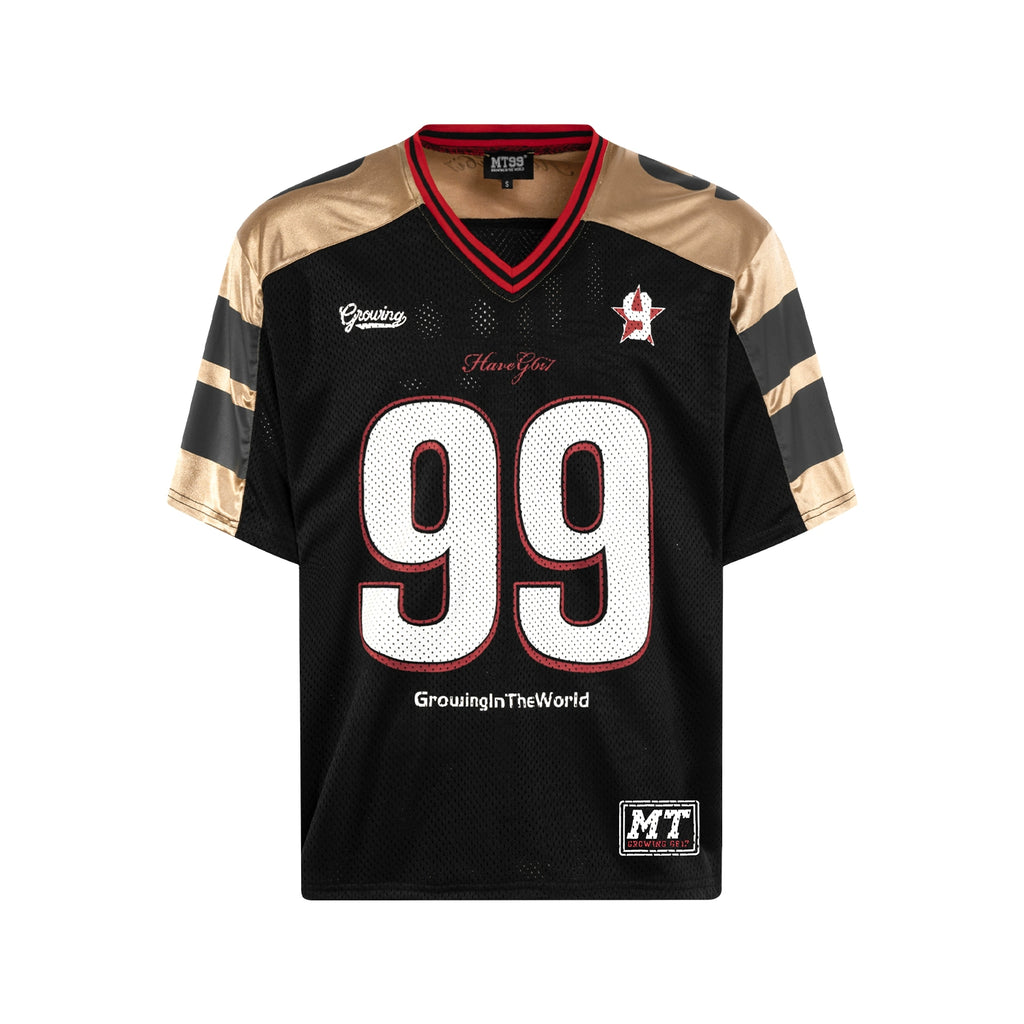 MT99 Letter Jersey Mesh Breathable Tee