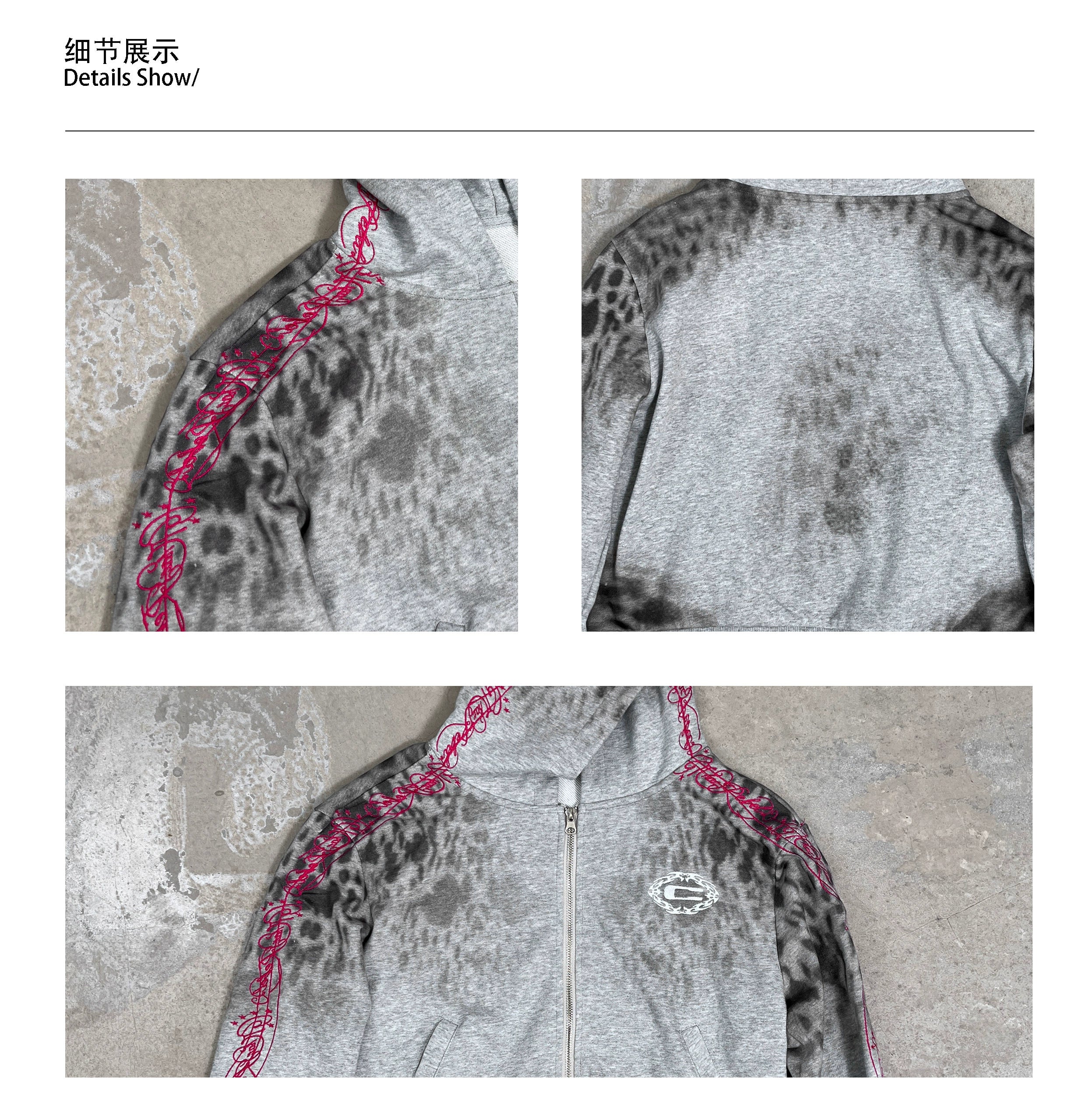 CHAI Leopard Print Direct Injection Star Logo Embroidery Print Sports Suit