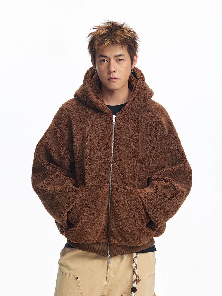 CoosRetro Vintage Icelandic Fleece Logo Embroidered Hooded Sweater