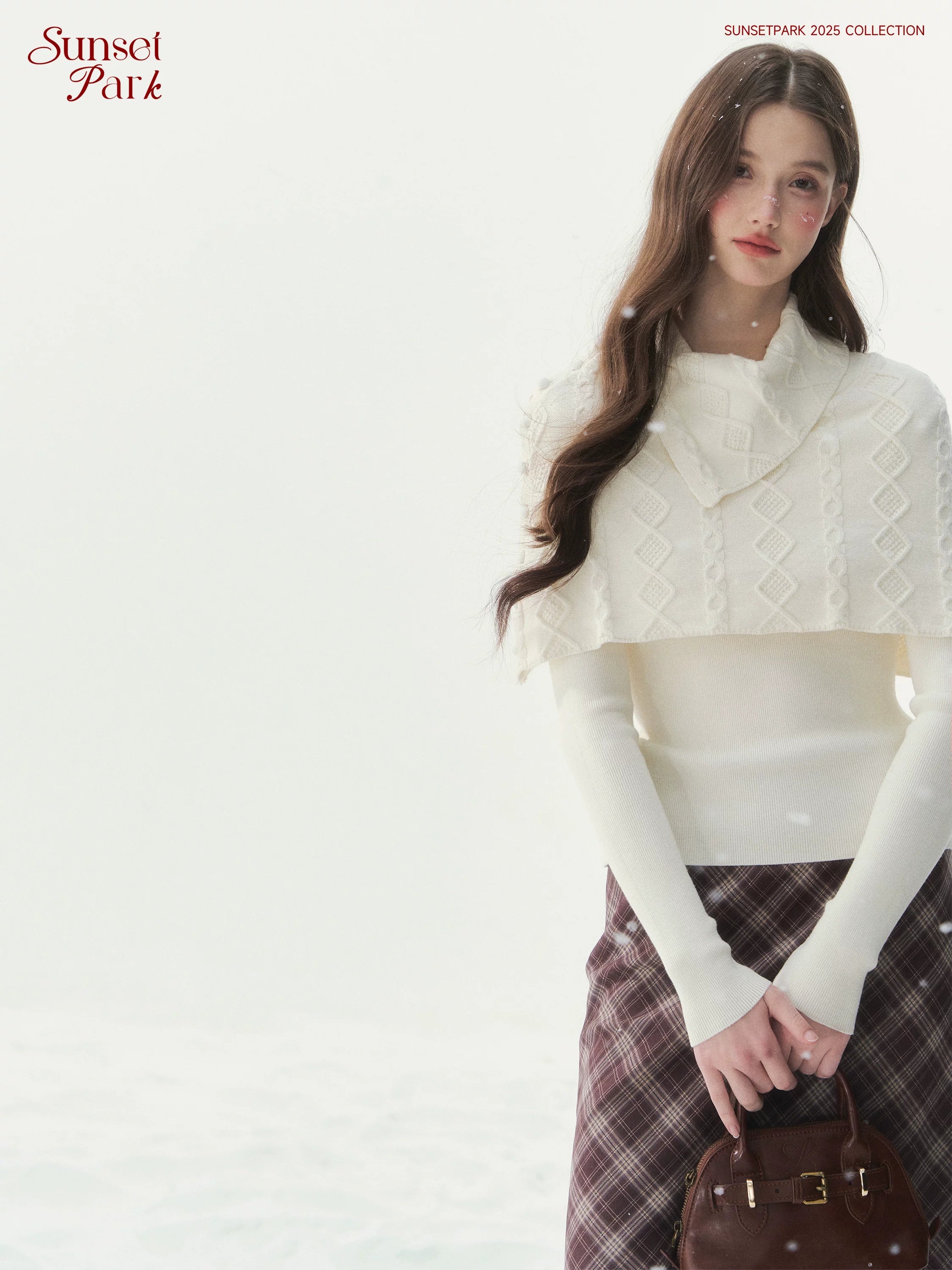 SunsetPark Fake Two-Piece Vintage Twist Knitted Sweater