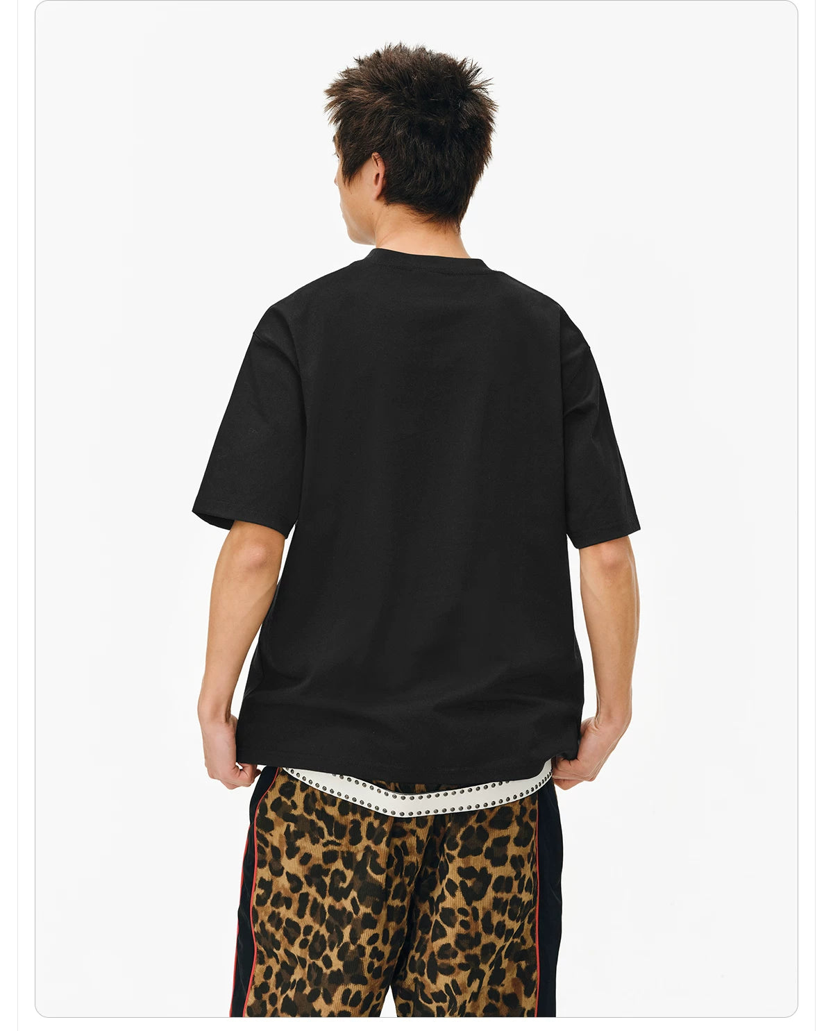 404MOB Leopard Patch Embroidery Loose Tee