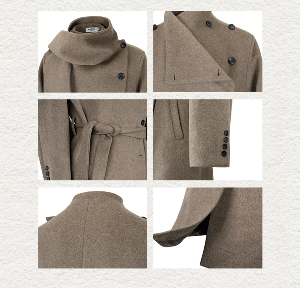 KREATE Wool Swinging Neck Scarf Woolen Coat