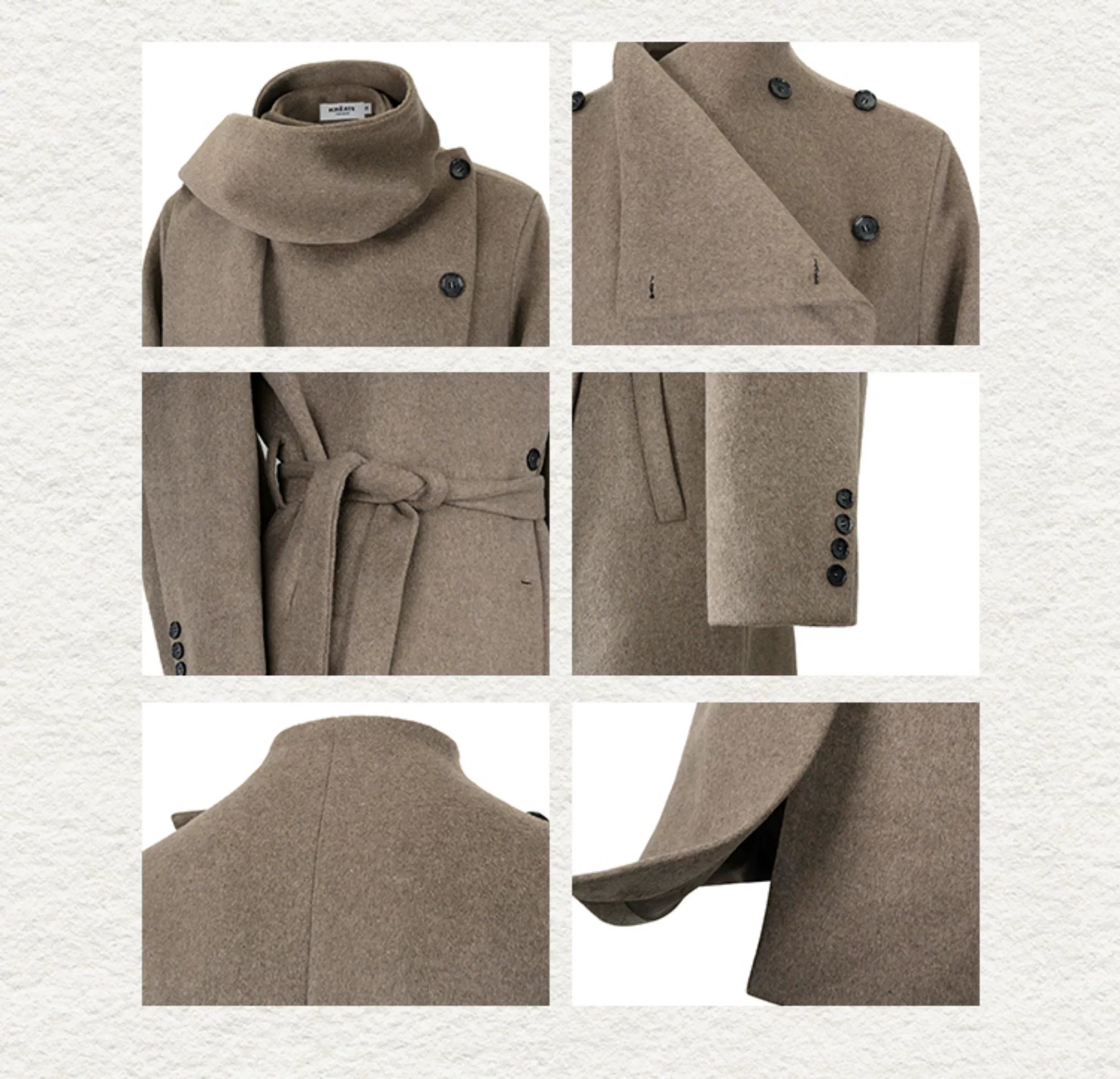 KREATE Wool Swinging Neck Scarf Woolen Coat