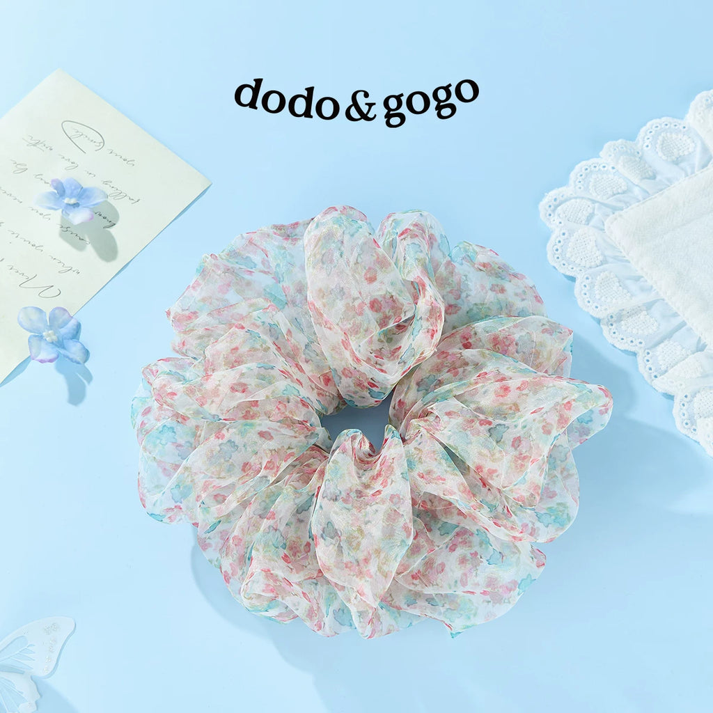 DODOGOGO Flower Yarn Ring Large Intestine Hair Band French Hair Rope