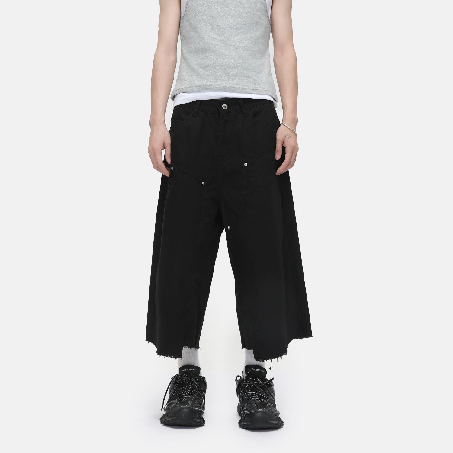 MTLCLOTHES Tooling Logging Rough Edge Simple Seven-point Jeans