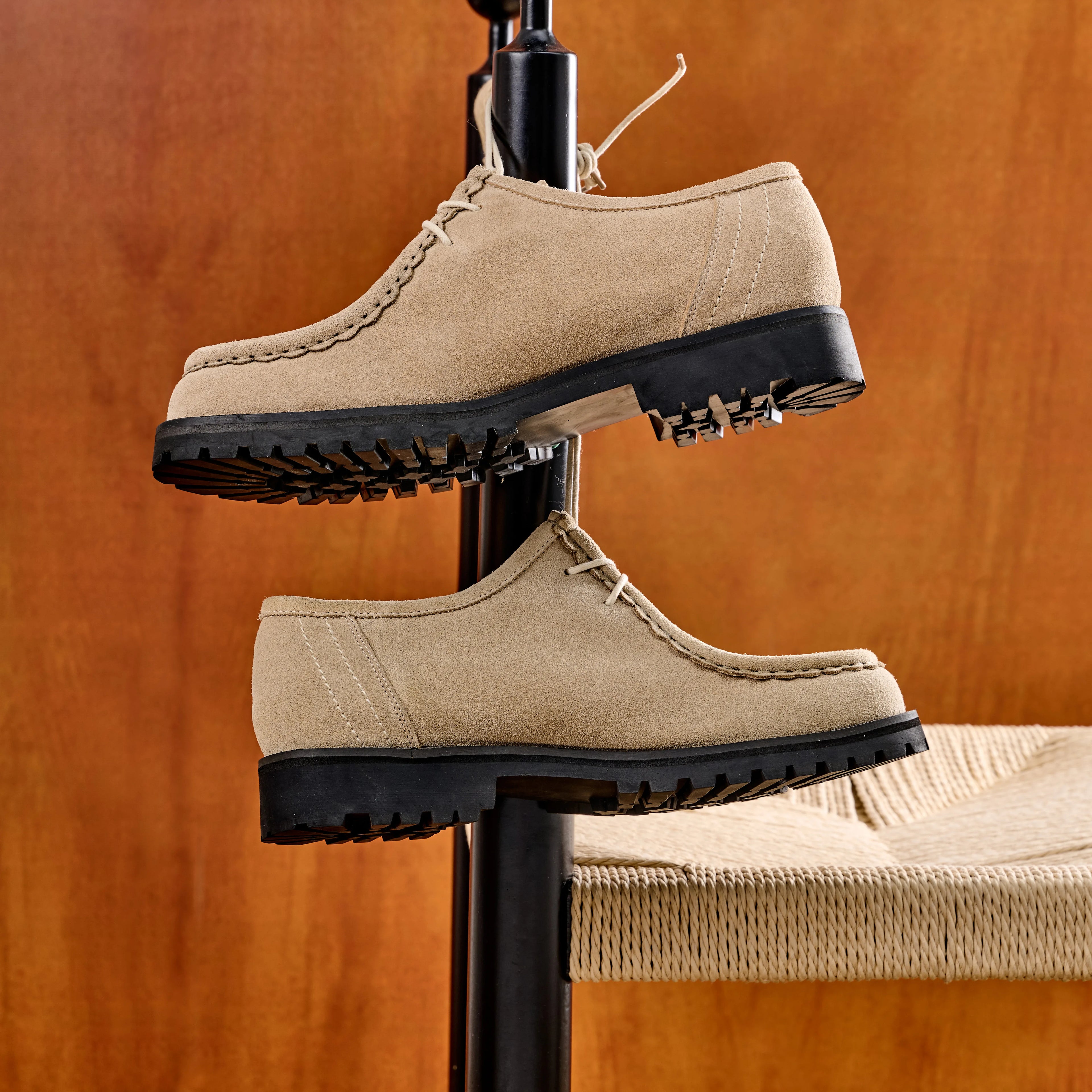 TERRAKOO Vintage Round Head Platform Leather Kangaroo Shoes