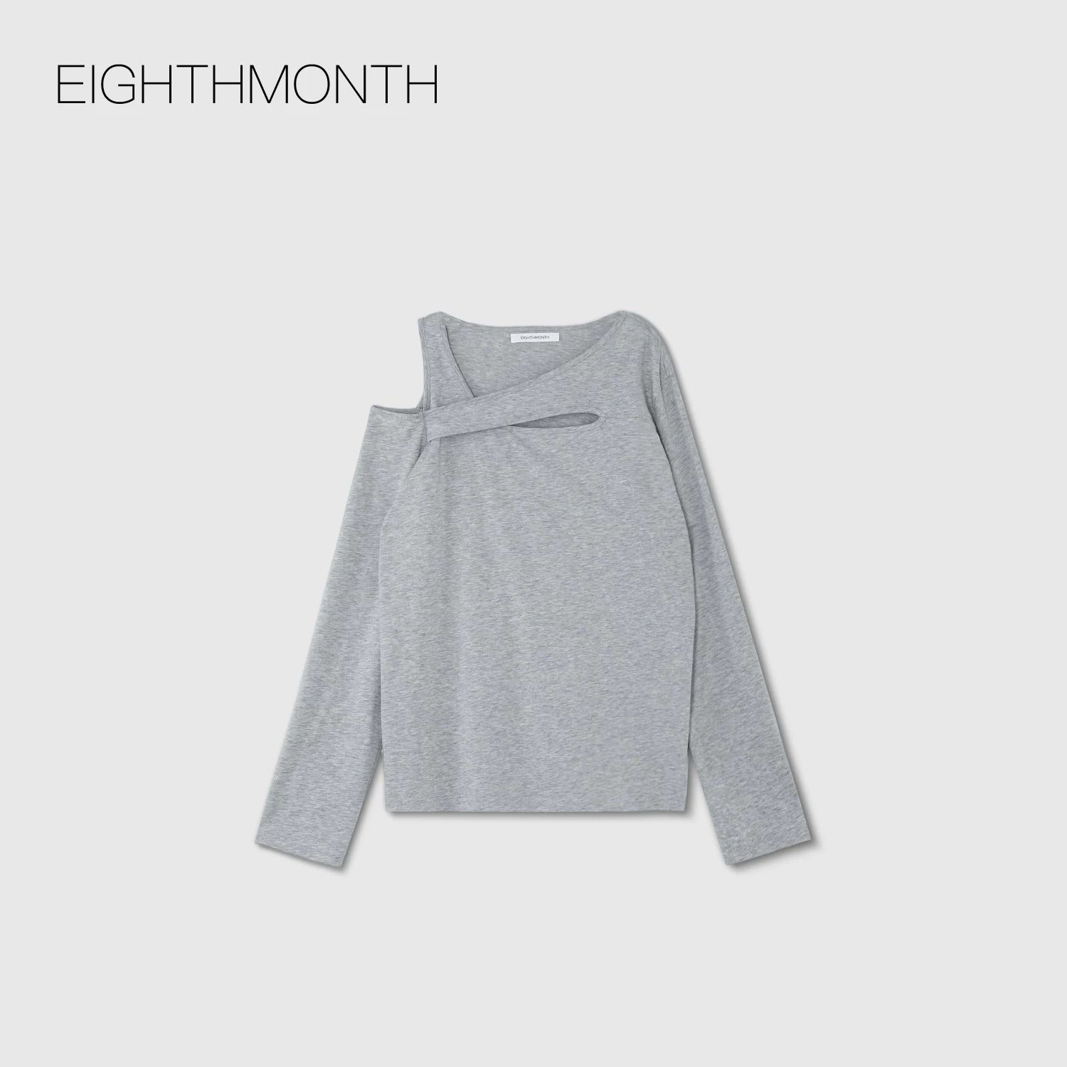EIGHTHMONTH Slash Shoulder Hollow Loose Long Sleeve