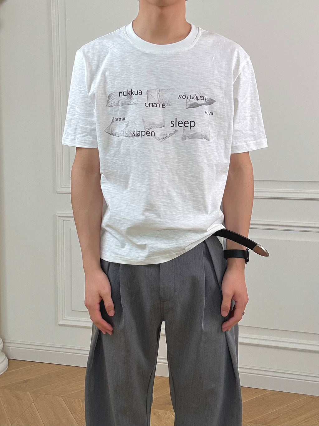 Stay The Night Fun Words Direct Injection Printing Casual Tee